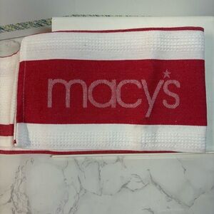 Macy's Red and White Logo Kitchen Towel, NWOT